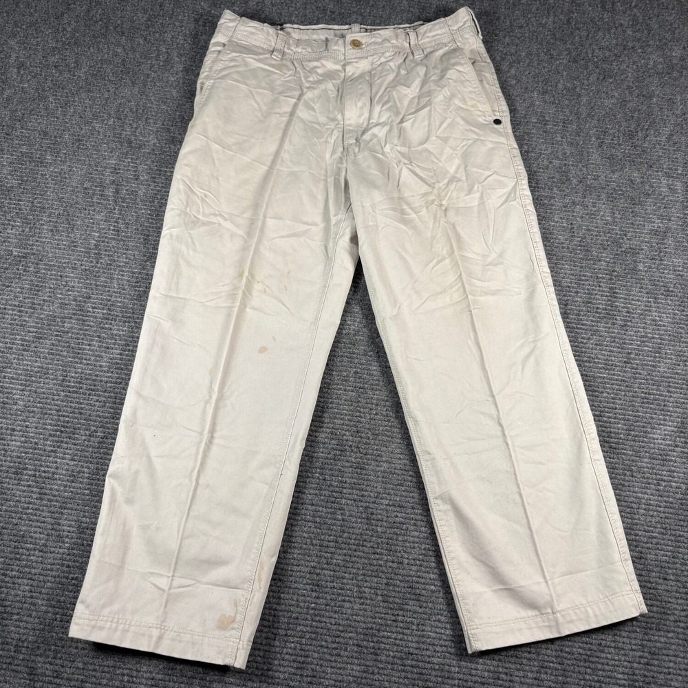 Timberland Chino Pants Mens 34x30 Beige Fair Straight Leg Cotton Twill Utility